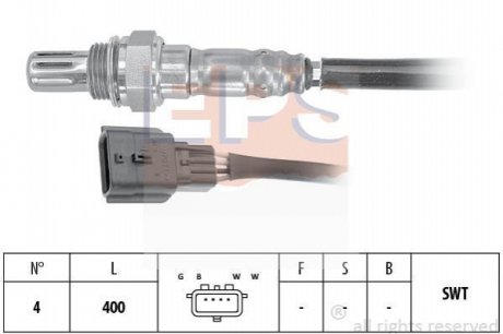 Лямбда-зонд (4-х конт.) Dacia Logan 1.0 16-/Nissan Micra 1.0/1.2 11-/Qashqai 2.0 14-/X-Trail 2.0 14-/Renault Clio 1.0 19- EPS Facet 1.998.225