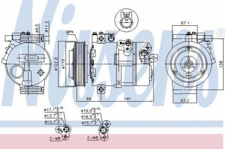 Компрессор кондиціонера NISSENS Nissens A/S 890394