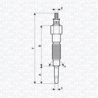 NISSAN Свеча накаливания Patrol 2.8TD 97- Magneti Marelli 062900142304