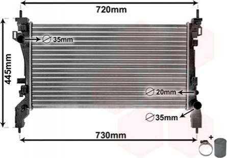 Радіатор охолодження BIP/NEMO/FIORINO 1.3D-AC (вир-во) Van Wezel 17002385