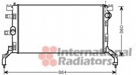 Радиатор охолодження RENAULT LAGUNA 10/07>15 (вир-во) Van Wezel 43002415