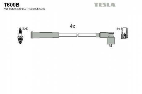 Комплект кабелiв запалювання TESLA T600B (фото 1)