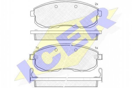 Комплект тормозных колодок, дисковый тормоз ICER Brakes 181101 (фото 1)