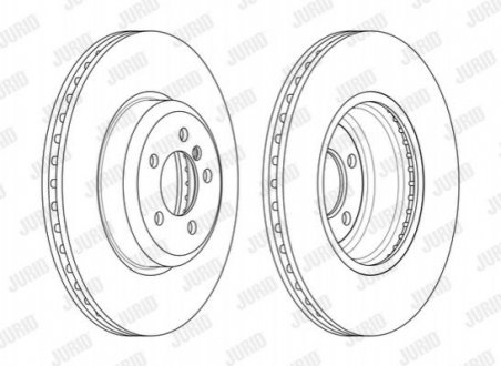 Гальмівний диск пер. BMW 3 (F30/F31/F80)/4 (F32/F33/F82/F83/F36) 11- (370*73,1) Jurid 563133JC-1