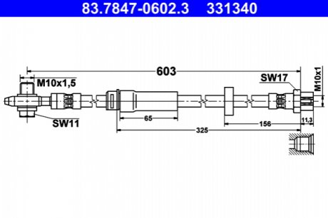PRZEWУD HAM. VW ATE 83.7847-0602.3