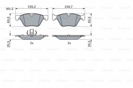 KLOCKI HAM./PRZ/ BMW 1 /E88/ 07- BOSCH 0 986 424 621