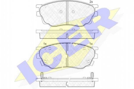 Комплект тормозных колодок, дисковый тормоз ICER ICER Brakes 181542