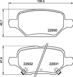 KLOCKI HAMULC. OPEL MOKKA 18- TYЈ Brembo P59099 (фото 1)