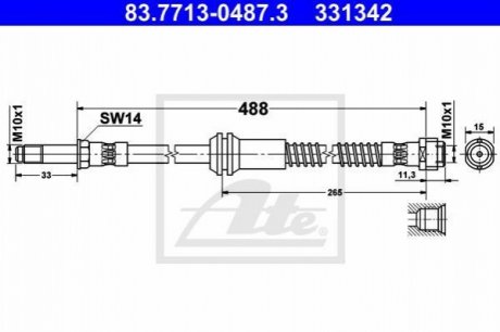 Тормозной шланг ATE 83.7713-0487.3