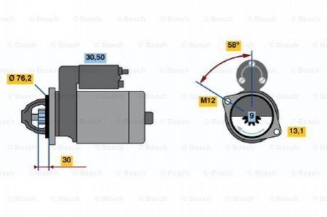Стартер BOSCH 0 986 016 780