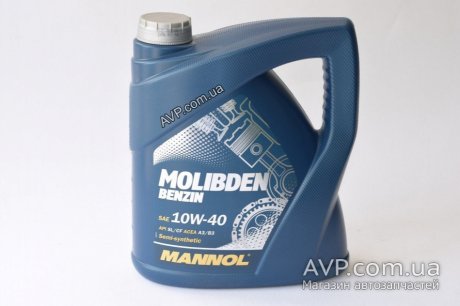 Масло 10W40 MANNOL Molibden Benzin (полусинтетика) 4л SCT-Germany 7505-4 10W40 (фото 1)