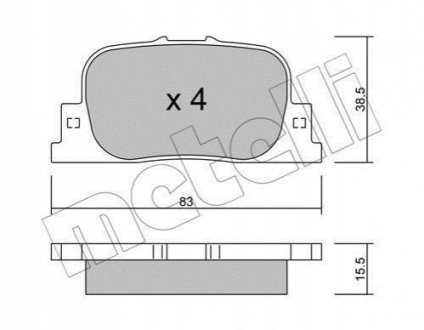 Комплект тормозных колодок, дисковый тормоз Metelli 22-0752-0 (фото 1)