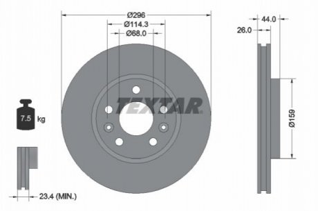 TARCZA HAM. RENAULT P. MEGANE 1,6 TCE/DCI 15- Textar 92300703