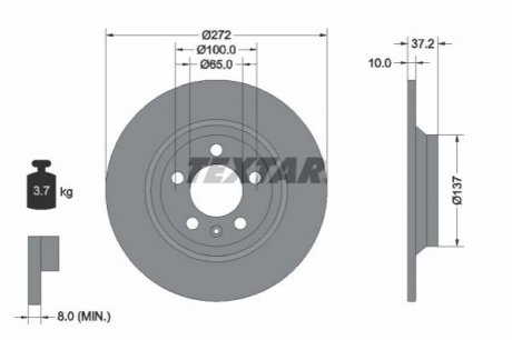 TARCZA HAM. VW T. POLO 1,0 TSI/2,0 GTI 17- Textar 92315303