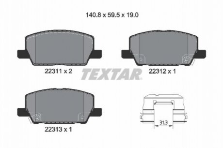 KLOCKI HAM. OPEL P. MOKKA 1,4-1,8 12- Textar 2231102