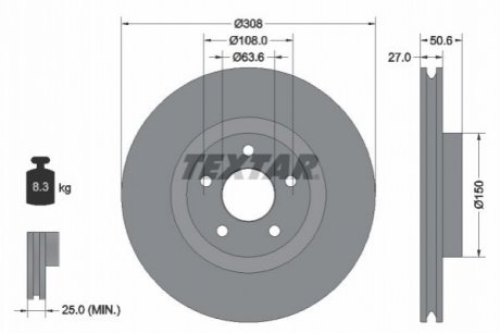 Диск гальмівний Textar 92306703 (фото 1)