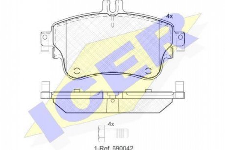 Комплект гальмівних колодок (дискових) ICER ICER Brakes 182062