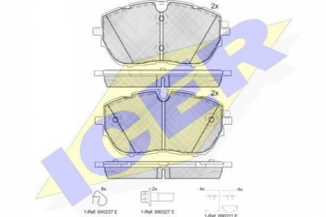 Комплект гальмівних колодок (дискових) ICER ICER Brakes 182227