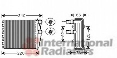 Радиатор обігрівача OPEL VIVARO/RENAULT TRAFIC 01>06 (вир-во) Van Wezel 43006380 (фото 1)