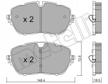 Комплект гальмівних колодок (дискових) Metelli 22-1105-0