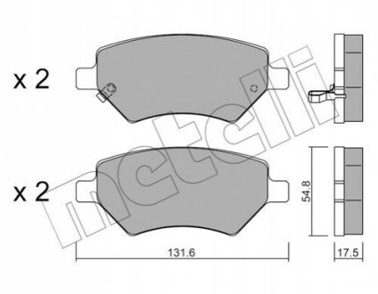 Комплект гальмівних колодок (дискових) Metelli 22-1049-0