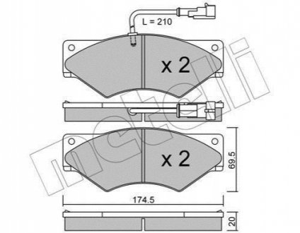 Комплект тормозных колодок, дисковый тормоз Metelli 22-0849-1