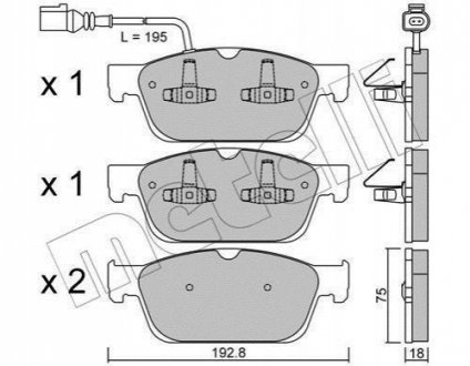 Комплект гальмівних колодок (дискових) Metelli 22-0831-0 (фото 1)