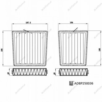 Фільтр салону вугільний Blue Print ADBP250036