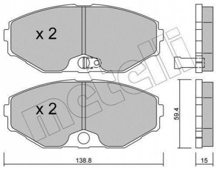 Комплект тормозных колодок, дисковый тормоз Metelli 22-0405-0 (фото 1)