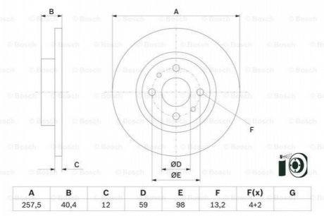 TARCZA HAM. FIAT 500 0.9 13- BOSCH 0 986 479 E65