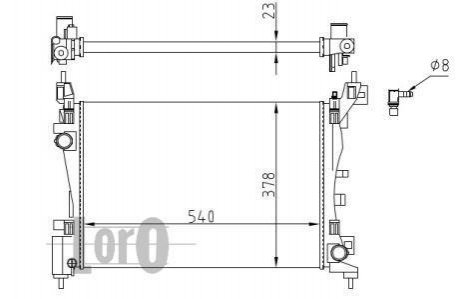Радиатор, охлаждение двигателя LORO DEPO 0160170066