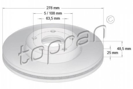 TARCZA HAMULCOWA PRZOD TOPRAN 304728