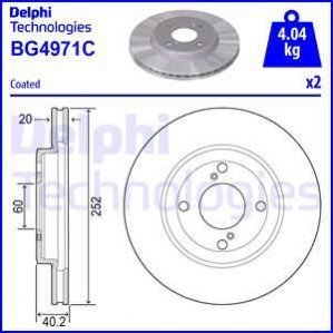 TARCZA HAMULCOWA PRZOD Delphi BG4971C