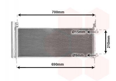 Радиатор кондиціонера Van Wezel 53015708 (фото 1)