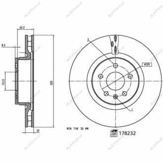 Гальм. диск передн. TESLA BILSTEIN FEBI 178232