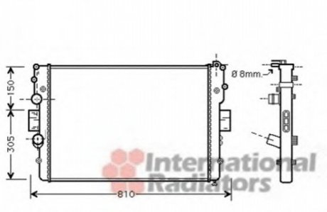 Радиатор охолодження двигуна IVECO DAILY5 3.0TD (HPi) (Van Wezel 28002087