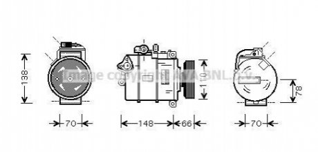 Компрессор кондиціонера A4 II 19TDi 00-03 (вир-во) AVA AIAK226 (фото 1)