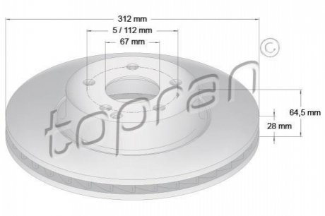 Тормозной диск TOPRAN 401 053 (фото 1)