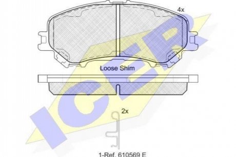 Комплект гальмівних колодок (дискових) ICER ICER Brakes 182181-200