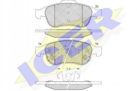 Комплект гальмівних колодок (дискових) ICER ICER Brakes 182228