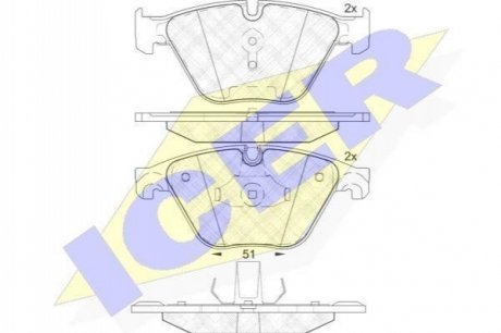 Комплект гальмівних колодок (дискових) ICER Brakes 182065 (фото 1)