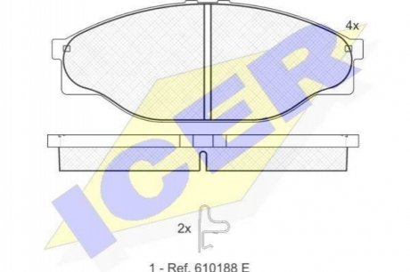 Комплект гальмівних колодок (дискових) ICER ICER Brakes 141010
