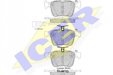 Комплект гальмівних колодок (дискових) ICER ICER Brakes 182098-203