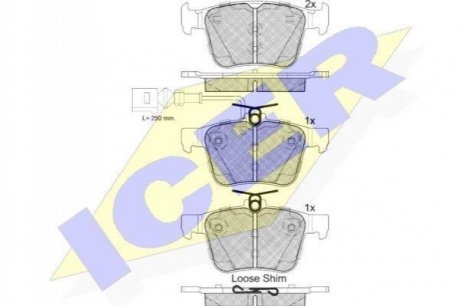 Комплект гальмівних колодок (дискових) ICER Brakes 182098-203 (фото 1)