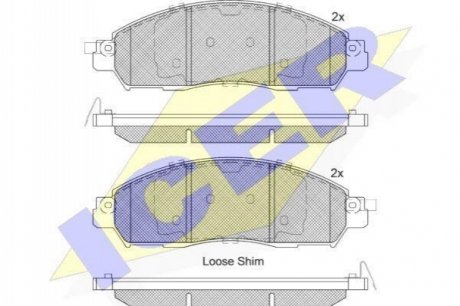 Комплект гальмівних колодок (дискових) ICER Brakes 182249 (фото 1)