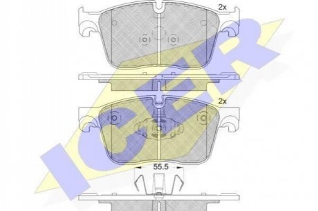Комплект гальмівних колодок (дискових) ICER Brakes 182238 (фото 1)