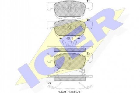 Комплект гальмівних колодок (дискових) ICER ICER Brakes 182221
