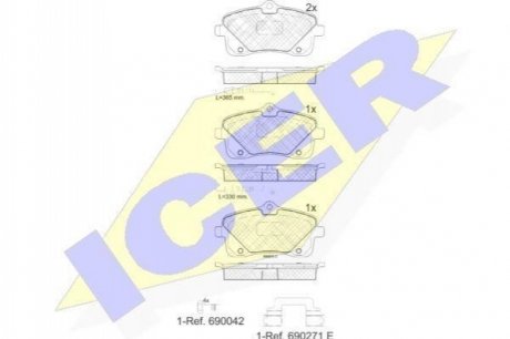 Комплект гальмівних колодок (дискових) ICER Brakes 182024 (фото 1)