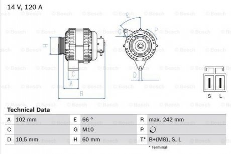 Генератор ROBERT BOSCH 0 986 049 550