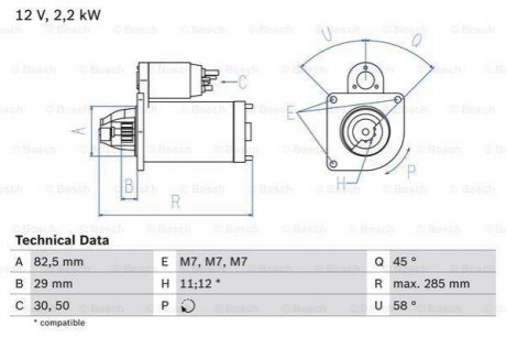 Стартер BOSCH 0 986 010 600